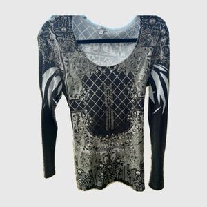 Elegant Black and White Women's Top